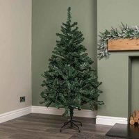 Choice of Size: Green Artificial Christmas Tree with Green Metal Stand