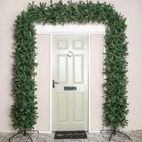 Samuel Alexander 8Ft 2.55M Double Door Artificial Plain Green Christmas Tree Arch In Green With 2000 Tips, Green