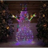 1.3m Light up Soft Acrylic Christmas Snowman with 160 Multi-Coloured LEDs