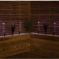 30cm Set of 4 Light up Silver Christmas Tree Path Lights with 200 Rainbow LEDs