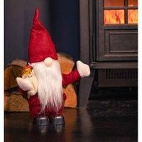 28cm Battery Operated Musical Walking Christmas Gonk Decoration in Red