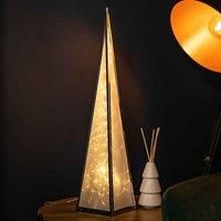 60cm Light up Silver Holographic Christmas Pyramid with 16 Warm White LEDs