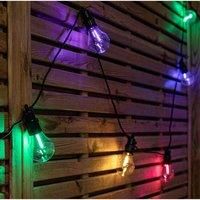 Set of 10 Indoor Outdoor Connectable Festoon Lights with Multi-Coloured LEDs