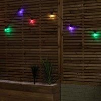 Set of 10 Outdoor Connectable Vintage Festoon Lights with Multi-Coloured LEDs