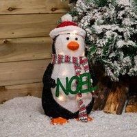Samuel ALEXANDER 55cm Battery Operated Light up Christmas Penguin with Red Hat and Warm White LEDs