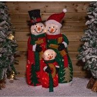 Samuel ALEXANDER 1m Battery Operated Light up Snow Family Christmas Decoration with Warm White LEDs