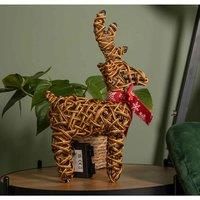 37cm Battery Operated Light up Brown Christmas Reindeer with 40 Warm White LEDs