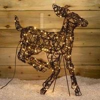 Samuel Alexander 68Cm Light Up Brown Christmas Running Doe With 120 White & Warm White Leds, Brown