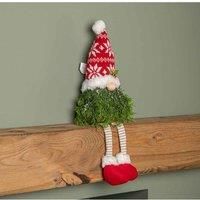 48cm Red & White Christmas Tree Sitting Gonk with Dangly Legs and Snowflake Hat