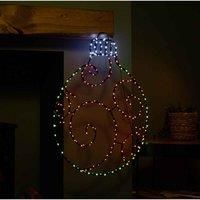 78cm Hanging Christmas Bauble with 245 Static & Twinkling LEDs in Red & Green