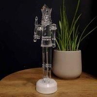 Samuel Alexander 30Cm Clear Acrylic Light Up Christmas Nutcracker Decoration With Colour Changing Leds, Clear
