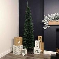 6.5ft (2m) Premier Plain Pencil Style Slim PVC Christmas Tree in Green