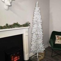 6.5ft (2m) Pencil Style Slim Christmas Tree in White