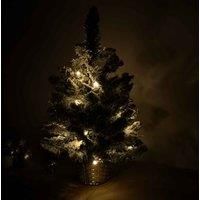 2ft (60cm) Pre Lit Battery LED Snow Flocked Miniature Christmas Tree with Timer