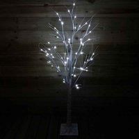 Samuel Alexander 1.5M 5Ft Indoor Outdoor Christmas Lit Birch Tree With 64 Ice White Leds