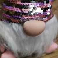 Samuel Alexander 46Cm Plush Christmas Bearded Gonk With Pink & Silver Sequined Hat Christmas Decoration, Pink