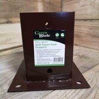 Samuel Alexander 100mm x 100mm (4" x 4") Metal Garden Fence Post Holder / Spike, Brown