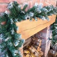 Premier 270cm (9ft) x 25cm Snow Tipped Green Christmas Garland Decoration