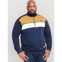 D555 Men/'s Plus Size Cut & Sew Half Zip Sweat Shirt in Navy 5XL