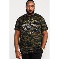 Duke Mens Sullivan Malibu Chest Print T-Shirt - Green - 3XL