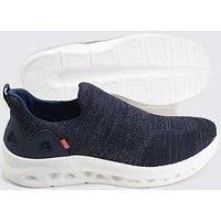 D555 Mens Blyth Big Tall Wide Fit Slip On Knitted Top Trainers Shoes
