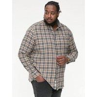 D555 Duke Big Mens Grey Check Shirt Long Sleeves 2XL 3XL 4XL 5XL 6XL (111607)