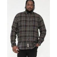 Duke Mens Destin Long Sleeve Checked Pocket Shirt - Black - 6XL