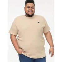 D555 Big Mens Stone Waffle Textured T-Shirt Double Layer Trim 2XL-6XL (601614-K)