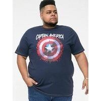 D555 Big Mens Captain America Printed T-Shirt Official Licensed 2XL-6XL (601618)