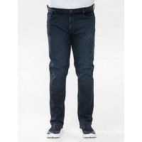 Duke Mens Daniel Tapered Fit Stretch Jeans - Black - 50-S