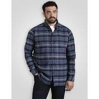 D555 Duke Big Mens Blue Check Shirt Long Sleeve 2XL 3XL 4XL 5XL 6XL-8XL (111801)