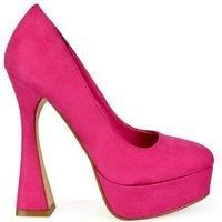 'Karlie' Flared Curved Stiletto Platform High Heel Court Shoes