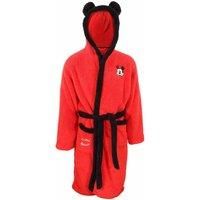 Disney Unisex Mickey Mouse Dressing Gown Supersoft Fleece Robe for Men and Women Red L-XL