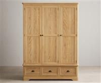 Bridstow Solid Oak Triple Wardrobe