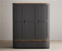 Bradwell Oak and Charcoal Grey Painted Triple Wardrobe