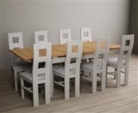 Hampshire 140cm Oak and Soft White Extending Dining Table with Flow Back Chairs