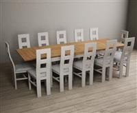 Hampshire 180cm Oak and Soft White Extending Dining Table with Flow Back Chairs