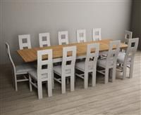 Hampshire 180cm Oak and Soft White Extending Dining Table with Flow Back Chairs