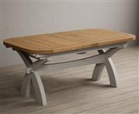 Atlas 180cm Oak and Soft White Painted Extending Dining Table
