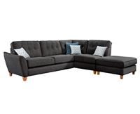 Florin Charcoal Grey Fabric Right Hand Facing Corner Chaise Sofa