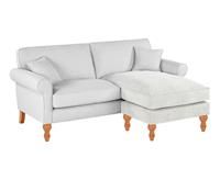 Darwin Light Grey Fabric Right Hand Facing Chaise Corner Sofa