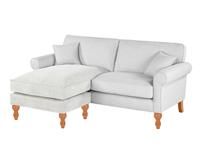 Darwin Light Grey Fabric Left Hand Facing Chaise Corner Sofa