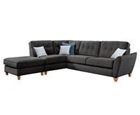 Florin Charcoal Grey Fabric Left Hand Facing Corner Chaise Sofa