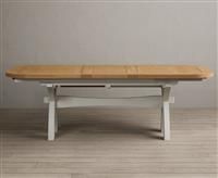 Extending Atlas 180cm Oak and Signal White Painted Dining Table