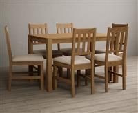 York 120cm Solid Oak Dining Table with 4 Light Grey York Chairs