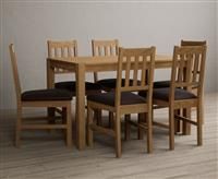 York 120cm Solid Oak Dining Table with 4 Light Grey York Chairs