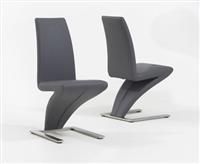 Aldo Z Grey Faux Leather Dining Chairs