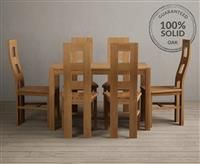 York 120cm Solid Oak Dining Table With 4 Oak Flow Back Chairs