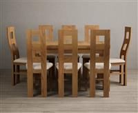 Extending Buxton 140cm Solid Oak Dining Table With 10 Charcoal Grey Flow Back Chairs