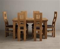 Extending Buxton 140cm Solid Oak Dining Table With 10 Charcoal Grey Flow Back Chairs